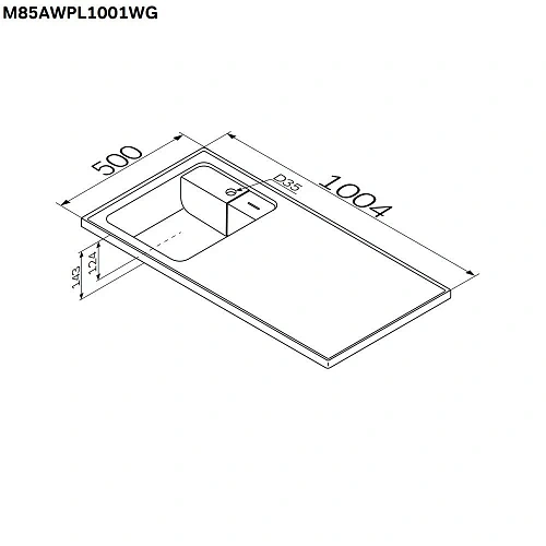 Раковина AM.PM X-Joy M85AWPL1001WG над стиральной машиной, литьевой мрамор, левая, 100 см, белый Раковина AM.PM X-Joy M85AWPL1001WG над стиральной машиной, литьевой мрамор, левая, 100 см, белый