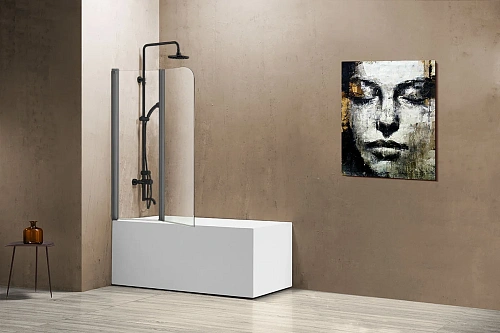 Шторка на ванну Vincea VSB-12114CLGM, 1140x1400, вороненая сталь, стекло прозрачное Шторка на ванну Vincea VSB-12114CLGM, 1140x1400, вороненая сталь, стекло прозрачное