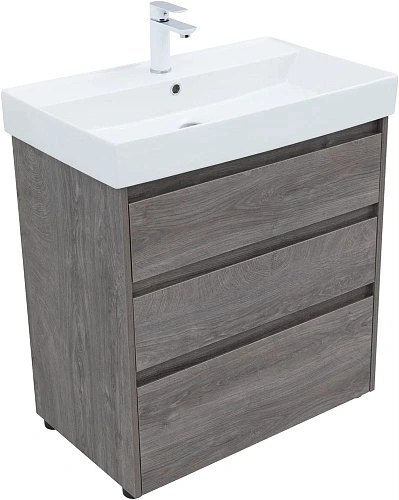 Тумба под раковину Aquanet Nova Lite 75 дуб рошелье (3 ящика) 00302473 Тумба под раковину Aquanet Nova Lite 75 дуб рошелье (3 ящика) 00302473