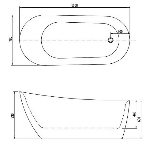 Ванна отдельностоящая Aquatek ЛАГУНА AQ-K133778WT акриловая 1700 x 780 x 710 со сливом и ножками бел Ванна отдельностоящая Aquatek ЛАГУНА AQ-K133778WT акриловая 1700 x 780 x 710 со сливом и ножками бел