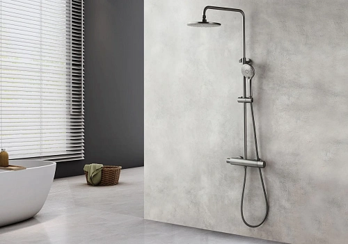 Душевая система Lemark Bronx LM3770GM термостатический, графит Душевая система Lemark Bronx LM3770GM термостатический, графит