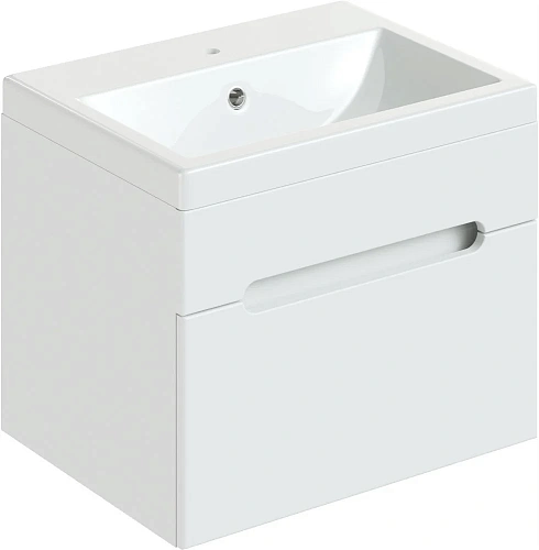 Тумба с раковиной DIWO Коломна 60, подвесная с накладной раковиной, белая, МДФ 462635 Тумба с раковиной DIWO Коломна 60, подвесная с накладной раковиной, белая, МДФ 462635