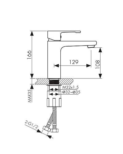 Смеситель для раковины Kaiser Elite хром 01011 Смеситель для раковины Kaiser Elite хром 01011