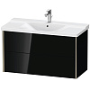 Картинка анонса товара «тумба под раковину duravit xviu xv41170b140 подвесная 101 см черный глянцевый»