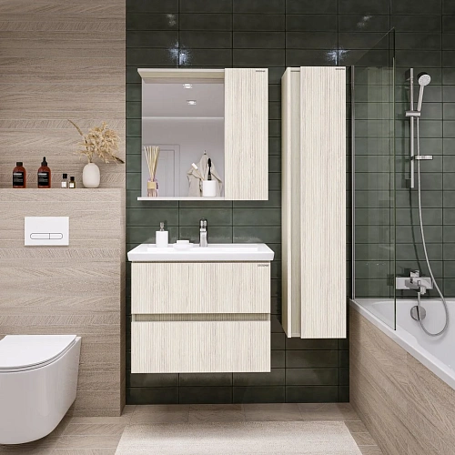 Зеркальный шкаф GROSSMAN ЮНИТ-70 см, ЛДСП кадена лайт 70x70 207011 Зеркальный шкаф GROSSMAN ЮНИТ-70 см, ЛДСП кадена лайт 70x70 207011