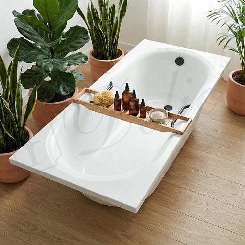 Ванна из искусственного камня Delice Dolce 170х70 DLR330058RB-G глянцевая с черными ручками Ванна из искусственного камня Delice Dolce 170х70 DLR330058RB-G глянцевая с черными ручками