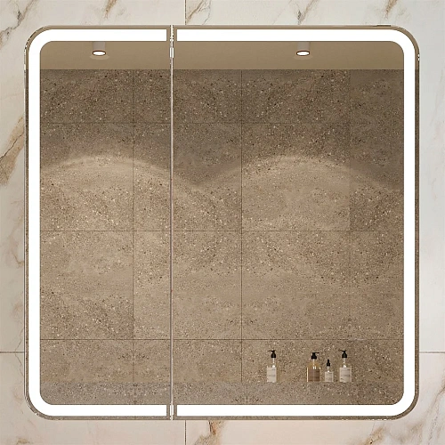 Зеркальный шкаф STWORKI Ольборг МВК079 80, с подсветкой, навесной, белый, прямоугольный, в стиле лоф 541601 Зеркальный шкаф STWORKI Ольборг МВК079 80, с подсветкой, навесной, белый, прямоугольный, в стиле лоф 541601