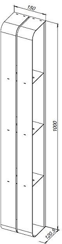Полка Aquanet Магнум 15x100 белая матовая, вертикальная 00302238 Полка Aquanet Магнум 15x100 белая матовая, вертикальная 00302238