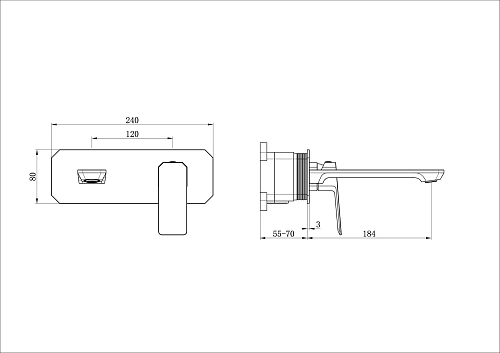 Смеситель для раковины Wonzon & Woghand встраиваемый, хром (WW-88869011-CR) Смеситель для раковины Wonzon & Woghand встраиваемый, хром (WW-88869011-CR)