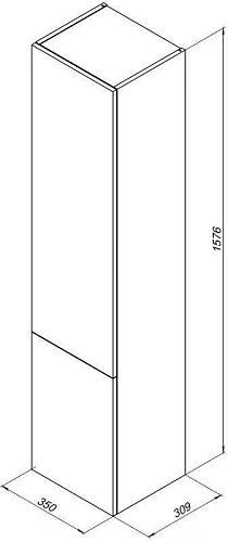 Шкаф-пенал Aquanet Алвита 35 L серый антрацит 00249618 Шкаф-пенал Aquanet Алвита 35 L серый антрацит 00249618