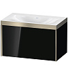Картинка анонса товара «тумба с раковиной duravit xviu xv4610nb140p 80 см черный глянцевый»