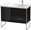 Картинка анонса товара «тумба под раковину duravit xsquare xs446804040 напольная 101 см черный глянцевый»