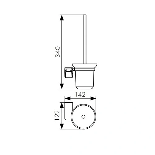 Ершик для унитаза Kaiser KH-1506 хром цинк Ершик для унитаза Kaiser KH-1506 хром цинк