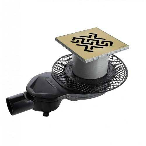 Душевой трап BERGES PLATZ Antik 150х150, бронза, S-сифон D50 H60 боковой 094161 Душевой трап BERGES PLATZ Antik 150х150, бронза, S-сифон D50 H60 боковой 094161