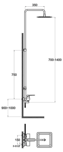 Душевая система BelBagno CARIN CAR-DOCM-CRM хром Душевая система BelBagno CARIN CAR-DOCM-CRM хром
