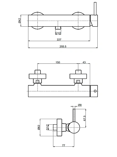 Смеситель для душа AQUAme Siena AQM6213MB Черный матовый Смеситель для душа AQUAme Siena AQM6213MB Черный матовый