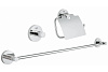 Картинка анонса товара «комплект аксессуаров grohe essentials (3 предмета), хром (40775001)»