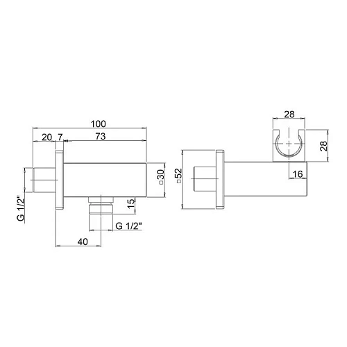 Шланговое подключение Paini 50PZ480QQ квадратный, черный матовый PVD Шланговое подключение Paini 50PZ480QQ квадратный, черный матовый PVD