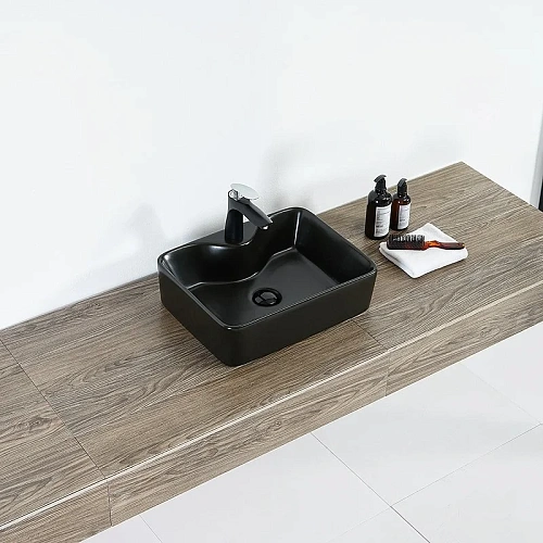 Раковина Orange B01-475mb накладная, матовый черный Раковина Orange B01-475mb накладная, матовый черный