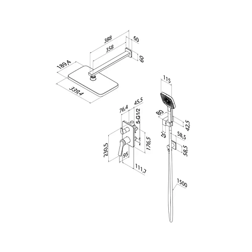 Душевая система IDDIS Parker (PARGM02i67) матовый графит встраиваемая Душевая система IDDIS Parker (PARGM02i67) матовый графит встраиваемая