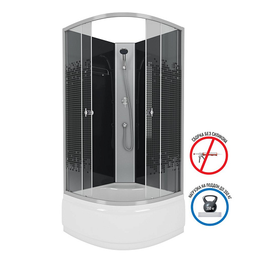 Душевая кабина Niagara NG-7508-14BK (900х900х1950) высокий поддон (40см) стекло мозаика 75081454BK Душевая кабина Niagara NG-7508-14BK (900х900х1950) высокий поддон (40см) стекло мозаика 75081454BK