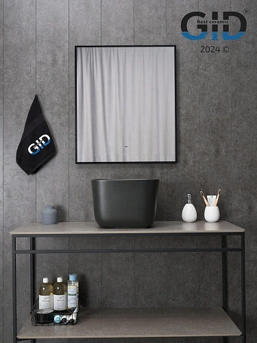 Раковина Gid N9301bg 53356 накладная черная графит 36x36x25.5 Раковина Gid N9301bg 53356 накладная черная графит 36x36x25.5