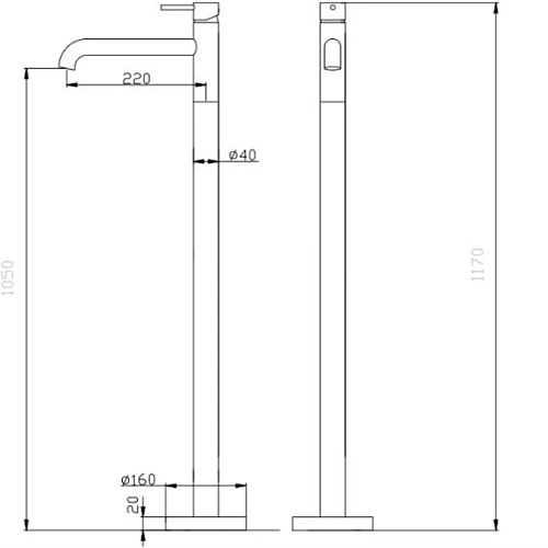 Смеситель для раковины ABBER Wasser Kreis AF8140NG напольный никель Смеситель для раковины ABBER Wasser Kreis AF8140NG напольный никель