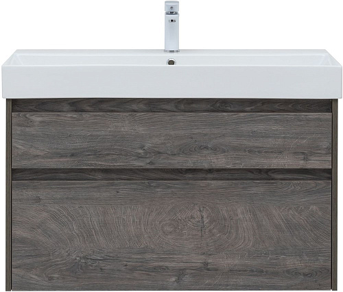 Тумба под раковину Aquanet Nova Lite 100 (SLIM SYNERGY) дуб рошелье, 2 ящика 00249941 Тумба под раковину Aquanet Nova Lite 100 (SLIM SYNERGY) дуб рошелье, 2 ящика 00249941