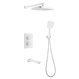 Душевая система ABBER Weiss Insel AF8050W скрытого монтажа с изливом, термостат, белый Душевая система ABBER Weiss Insel AF8050W скрытого монтажа с изливом, термостат, белый