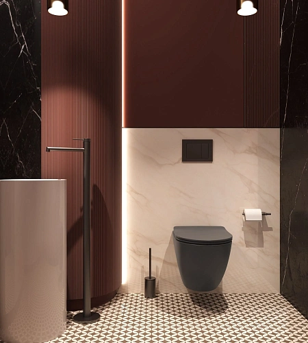 Унитаз подвесной Vincea Globo VT1-14STMA Торнадо антрацит матовый, ультратонкое сиденье микролифт Унитаз подвесной Vincea Globo VT1-14STMA Торнадо антрацит матовый, ультратонкое сиденье микролифт