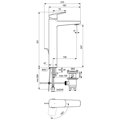 Смеситель для раковины Ideal Standard CERAPLAN BD239AA Смеситель для раковины Ideal Standard CERAPLAN BD239AA