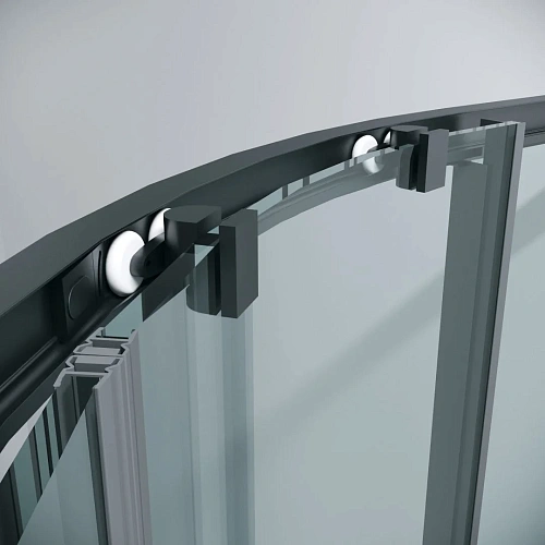 Душевой уголок GROSSMAN Cosmo 301.K33.02.9090.21.00 (90x90x195) полукруг,раздвижн,черн.матов,стекло прозрачн Душевой уголок GROSSMAN Cosmo 301.K33.02.9090.21.00 (90x90x195) полукруг,раздвижн,черн.матов,стекло прозрачн