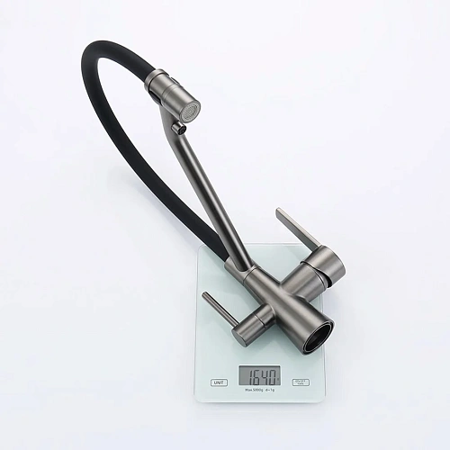 Смеситель для кухни Raglo R80.62.09 с гибким изливом с подключением к фильтру, графит Смеситель для кухни Raglo R80.62.09 с гибким изливом с подключением к фильтру, графит