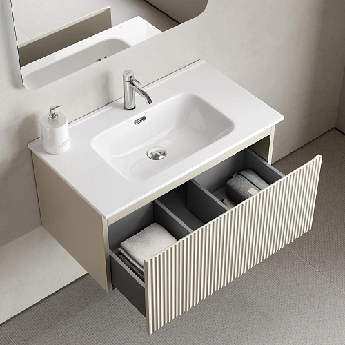 Тумба под раковину SANCOS Snob SNR1.080CE R 1.0 790х445х406 Beige Soft подвесная Тумба под раковину SANCOS Snob SNR1.080CE R 1.0 790х445х406 Beige Soft подвесная