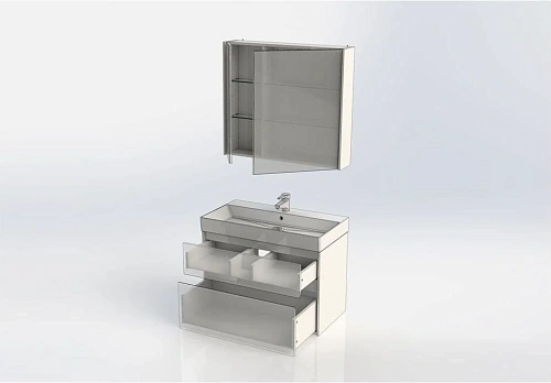 Комплект мебели Aquanet Бруклин 85 белый 00207801 Комплект мебели Aquanet Бруклин 85 белый 00207801