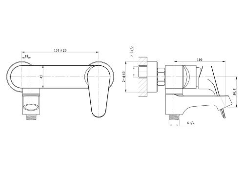 Смеситель для ванны Wonzon & Woghand Balance, хром (WW-053101-CR) Смеситель для ванны Wonzon & Woghand Balance, хром (WW-053101-CR)