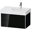 Картинка анонса товара «тумба под раковину duravit xsquare xs416904040 подвесная 78 см черный глянцевый»