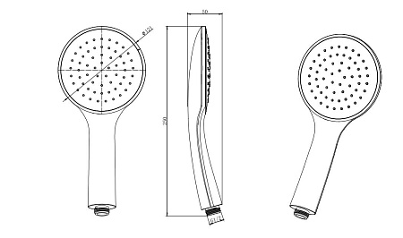 Душевая лейка Aquatek ВЕГА AQ2001MB черный матовый