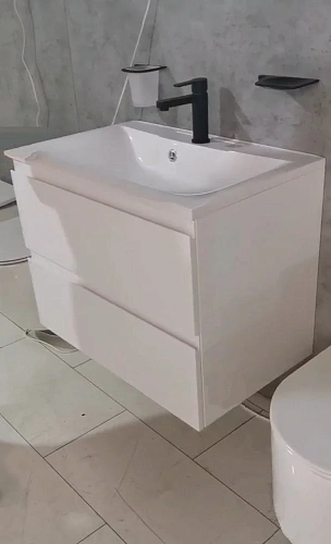 Тумба под раковину ART&MAX BIANCHI AM-Bianchi-750-2C-SO-BL подвесная с двумя выкатными ящиками, белы Тумба под раковину ART&MAX BIANCHI AM-Bianchi-750-2C-SO-BL подвесная с двумя выкатными ящиками, белы