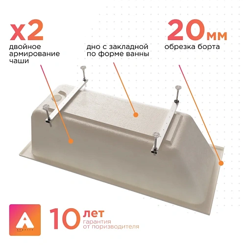 Акриловая ванна Radomir Дижон 180х70 Ангосто 1-01-0-0-8-280 Акриловая ванна Radomir Дижон 180х70 Ангосто 1-01-0-0-8-280