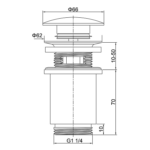 Донный клапан Timo 8011/18 черное золото Донный клапан Timo 8011/18 черное золото