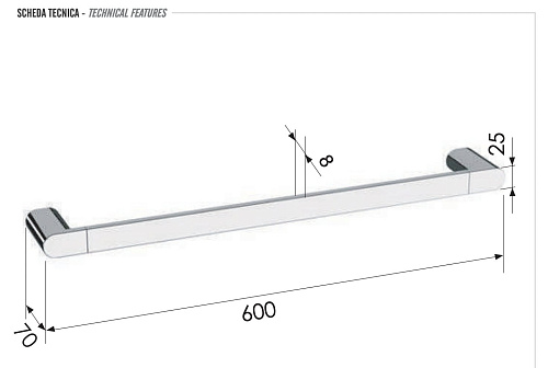 Полотенцедержатель Remer Lounge LN30CR 60 см Полотенцедержатель Remer Lounge LN30CR 60 см