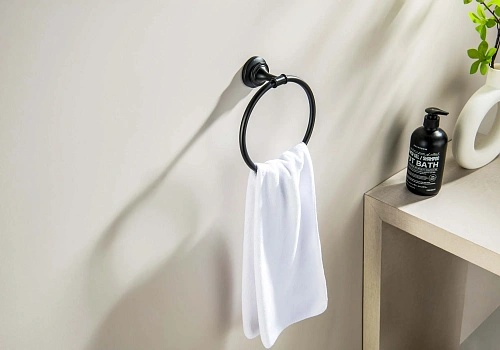 Полотенцедержатель Aquatek КЛАССИК AQ4512MB черный матовый Полотенцедержатель Aquatek КЛАССИК AQ4512MB черный матовый