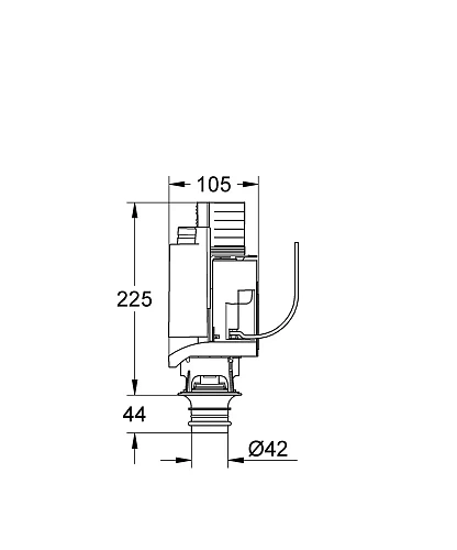 Арматура для бачка AV1 GROHE 42314000 Арматура для бачка AV1 GROHE 42314000