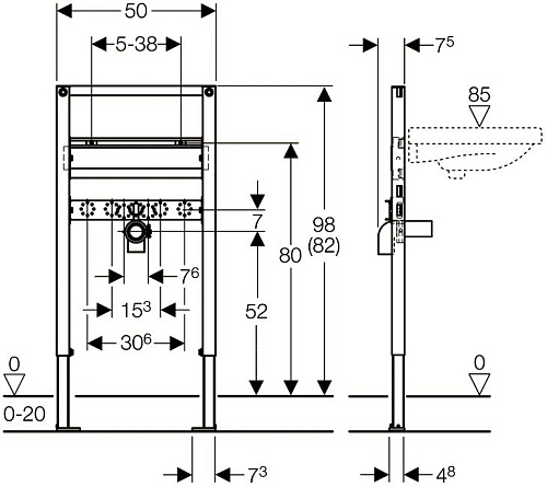 Инсталляция для раковины GEBERIT Duofix 111.490.00.1 Инсталляция для раковины GEBERIT Duofix 111.490.00.1