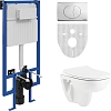 Комплект STWORKI Унитаз подвесной Petite A101002H + Система инсталляции для унитазов 510162 с кнопко 561455