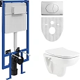 Комплект STWORKI Унитаз подвесной Petite A101002H + Система инсталляции для унитазов 510162 с кнопко 561455 Комплект STWORKI Унитаз подвесной Petite A101002H + Система инсталляции для унитазов 510162 с кнопко 561455
