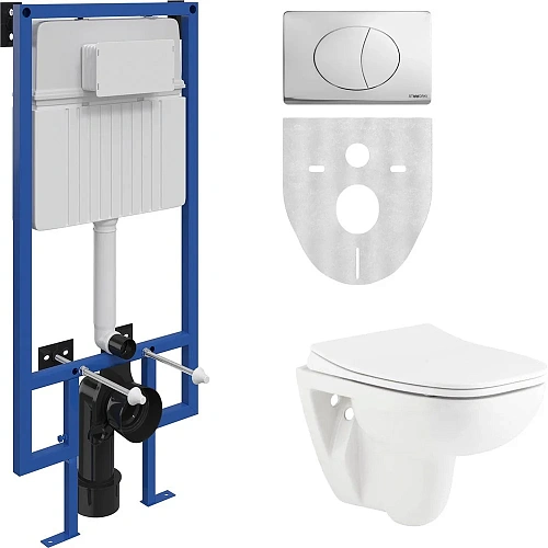 Комплект STWORKI Унитаз подвесной Petite A101002H + Система инсталляции для унитазов 510162 с кнопко 561455 Комплект STWORKI Унитаз подвесной Petite A101002H + Система инсталляции для унитазов 510162 с кнопко 561455