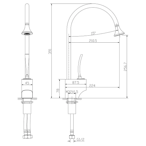 Смеситель для кухни Lemark Soul LM6005C, хром Смеситель для кухни Lemark Soul LM6005C, хром