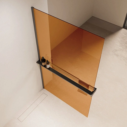 Душевая перегородка Vincea Walk-In VSW-1HR100GSGM 1000x2000 вороненая сталь, стекло янтарь Душевая перегородка Vincea Walk-In VSW-1HR100GSGM 1000x2000 вороненая сталь, стекло янтарь
